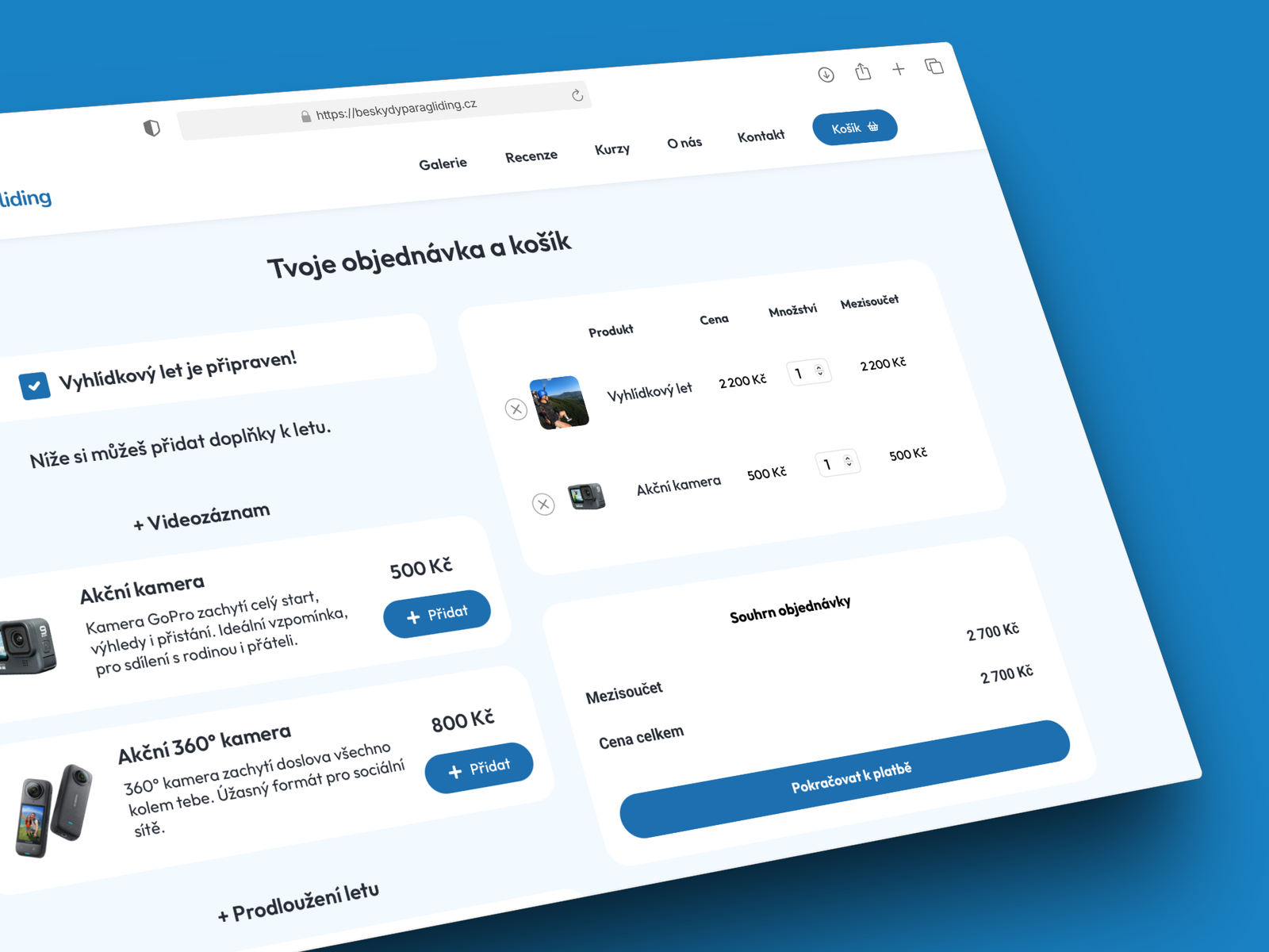 Beskydy Paragliding mockup 2